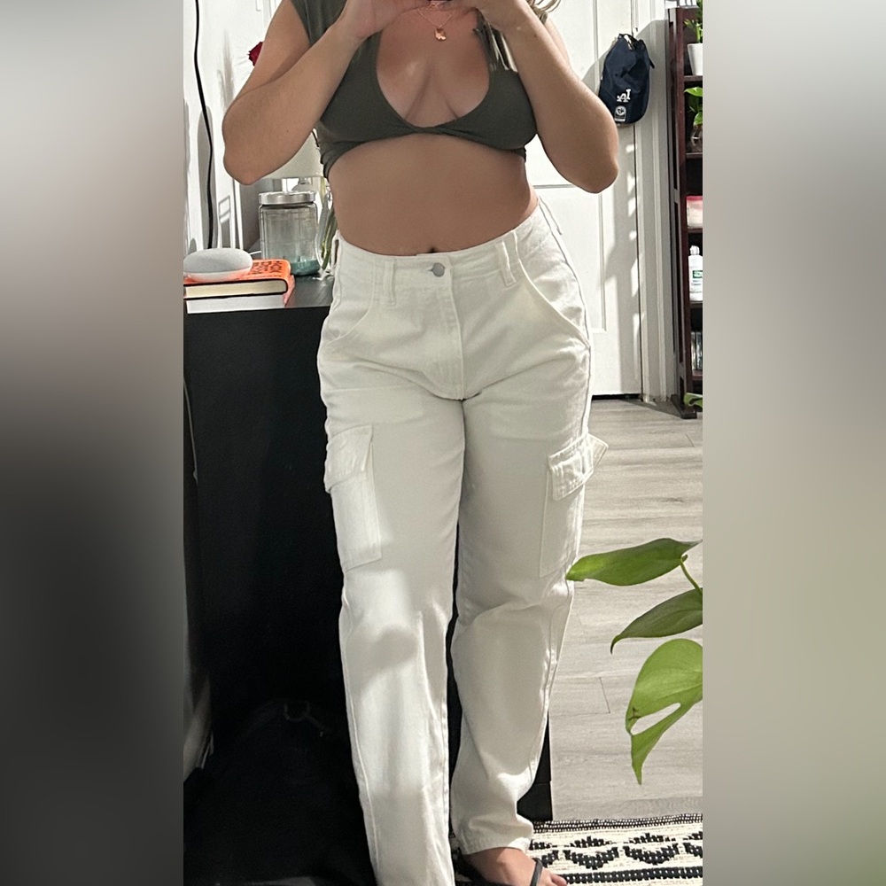 White Cargo Pants